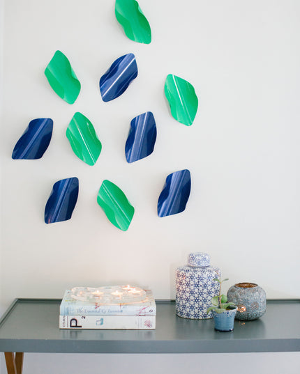 Leaves Green and Ultramarine 10’Lu Set Duvar Aksesuarı