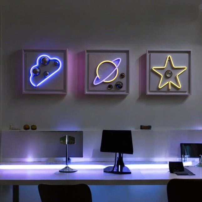 Sky Neon 3'Lü Set Duvar Aksesuarı