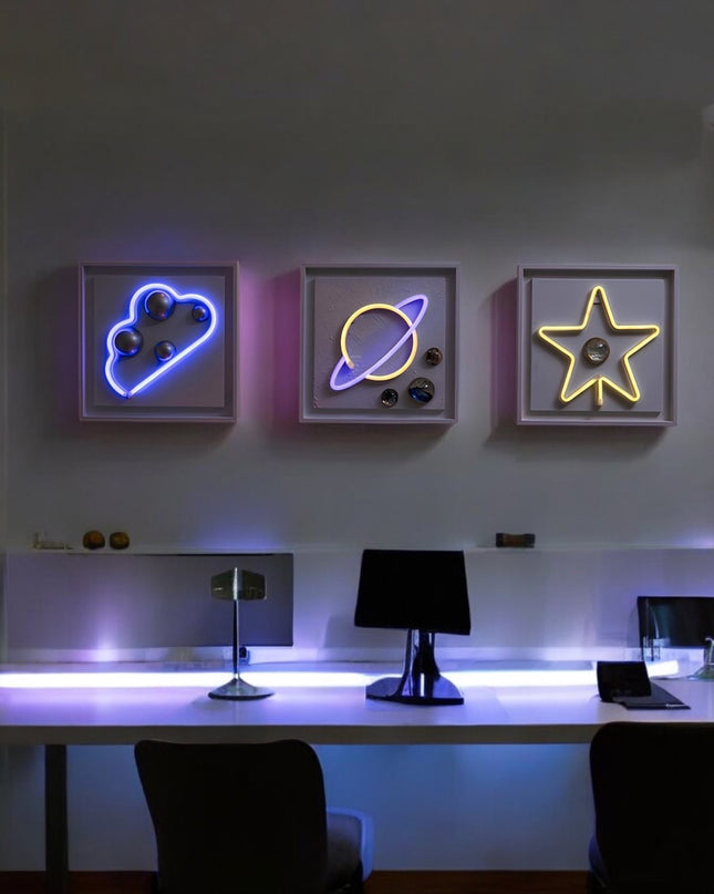 Sky Neon 3'Lü Set Duvar Aksesuarı