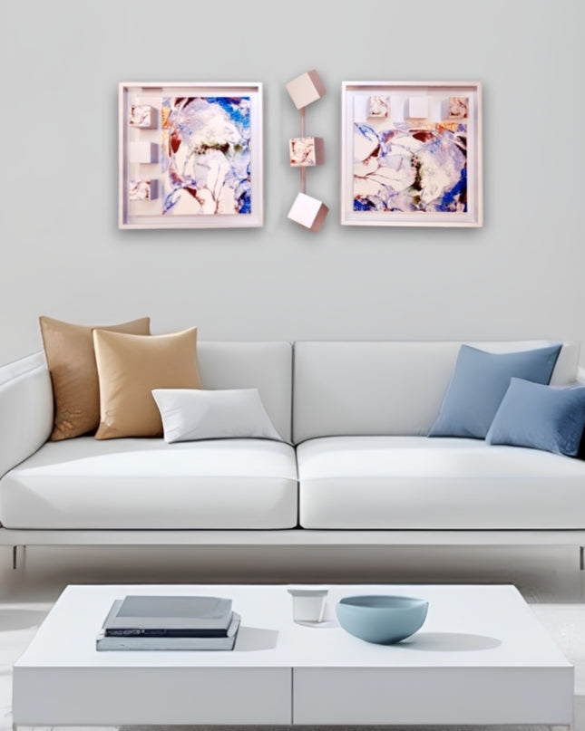 Wallicon Frame Blue 3'Lü Set Duvar Aksesuarı