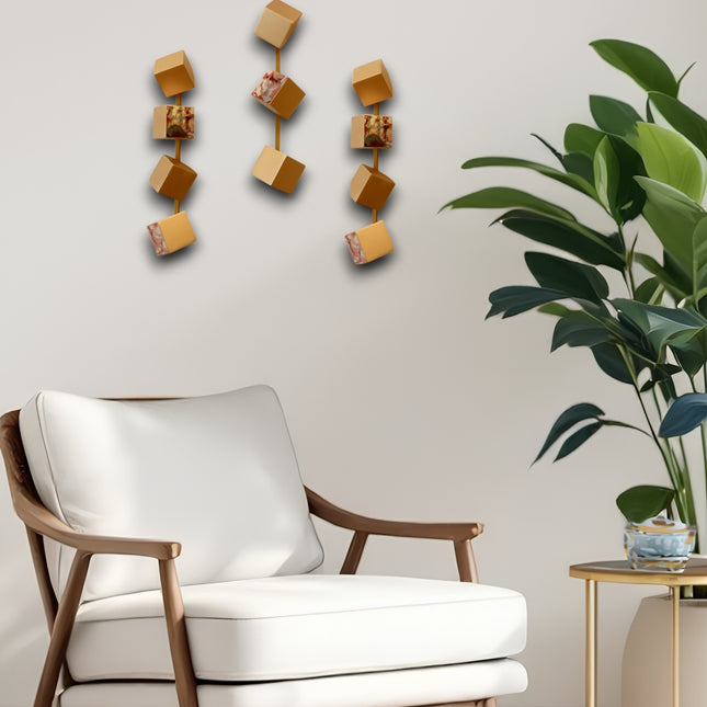 Wallicon Line Gold 3'Lü Set Duvar Aksesuarı