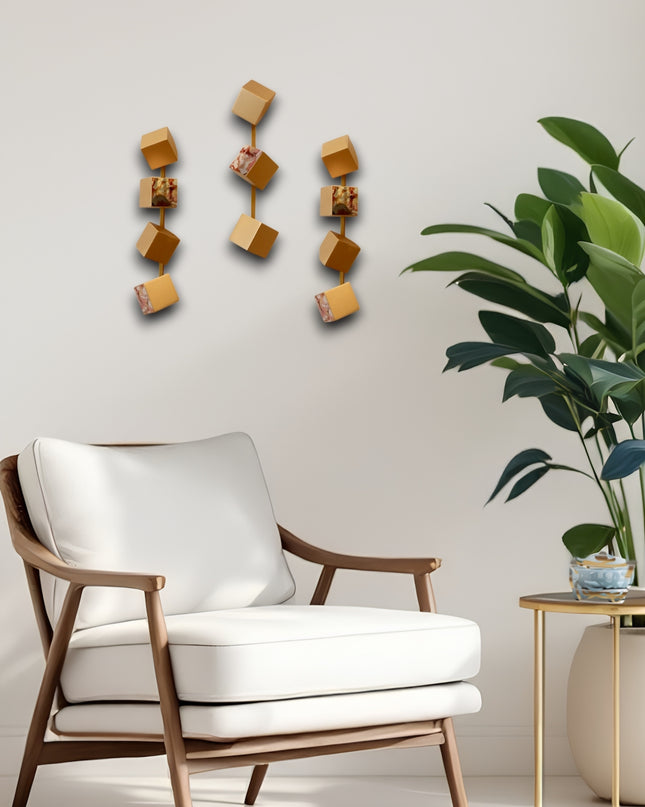Wallicon Line Gold 3'Lü Set Duvar Aksesuarı