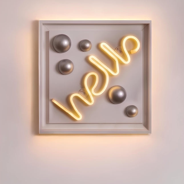 Hello Neon Işıklı Duvar Aksesuarı