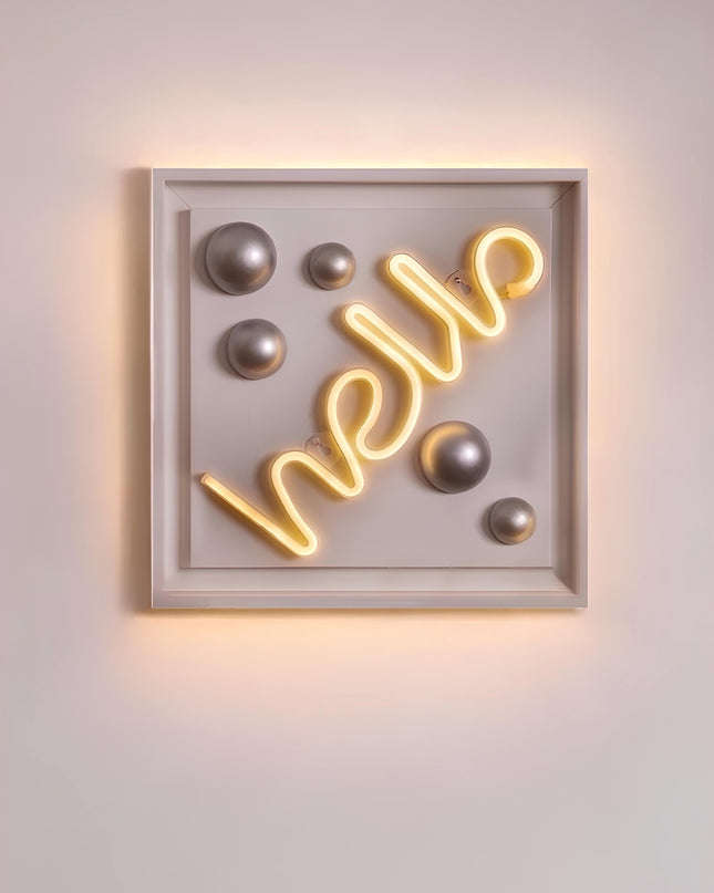 Hello Neon Işıklı Duvar Aksesuarı