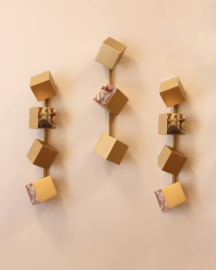 Wallicon Line Gold 3'Lü Set Duvar Aksesuarı