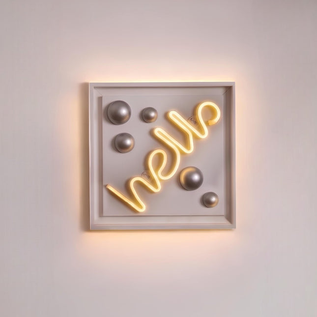 Hello Neon Işıklı Duvar Aksesuarı