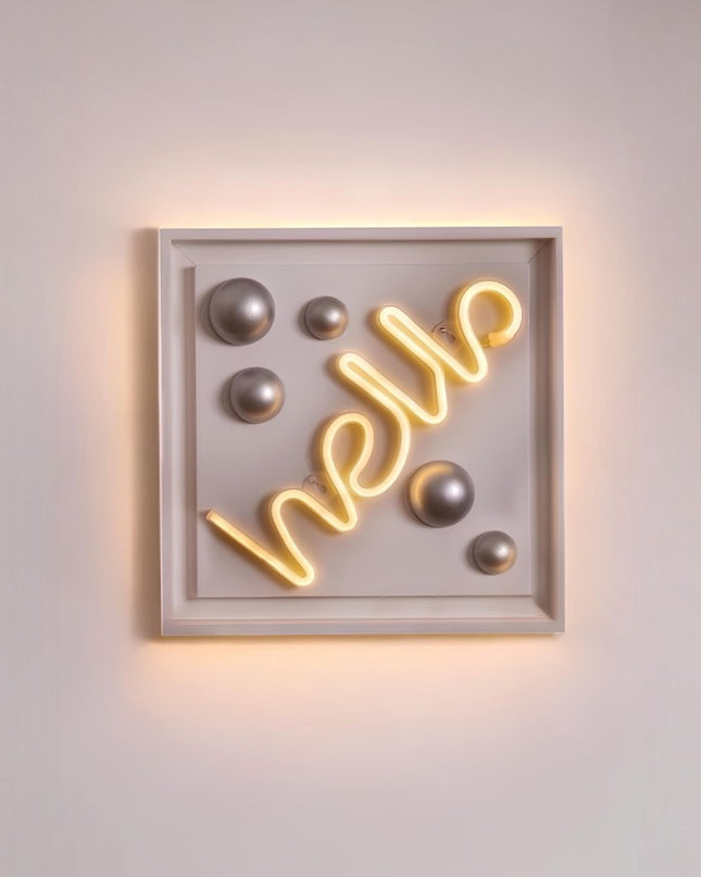Hello Neon Işıklı Duvar Aksesuarı