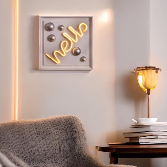 Hello Neon Işıklı Duvar Aksesuarı