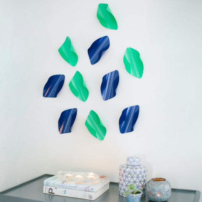 Leaves Green and Ultramarine 10’lu Set Duvar Aksesuarı