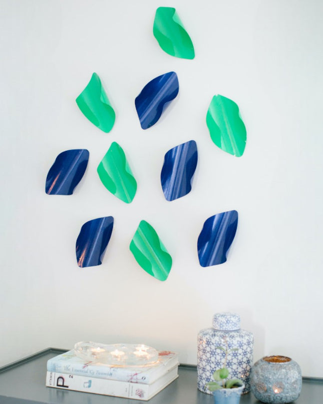 Leaves Green and Ultramarine 10’lu Set Duvar Aksesuarı