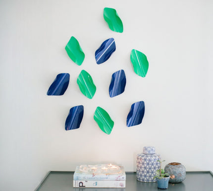 Leaves Green and Ultramarine 10’lu Set Duvar Aksesuarı