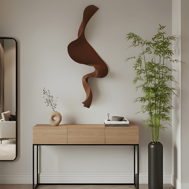 S Wave Kahverengi Duvar Aksesuarı