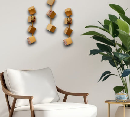 Wallicon Line Gold 3'lü Set Duvar Aksesuarı