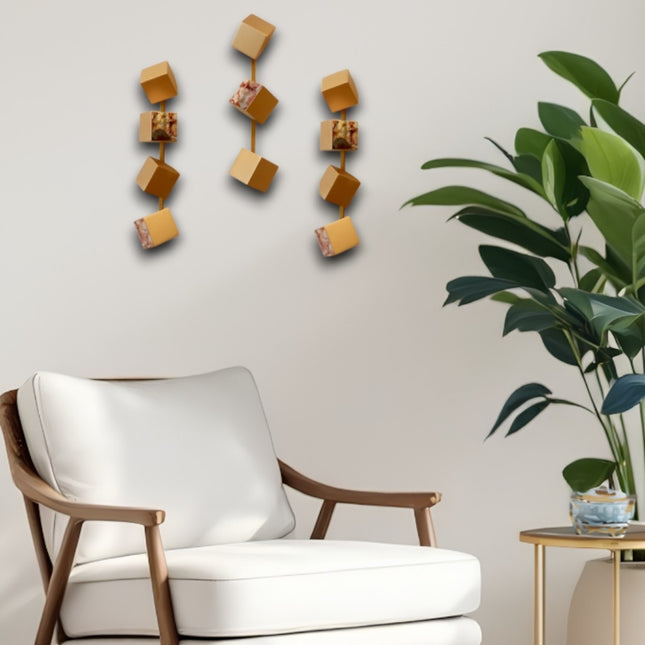 Wallicon Line Gold 3'lü Set Duvar Aksesuarı