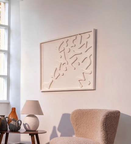 Amorf Duvar Tablosu | Kırık Beyaz Duvar Dekoru 60x90 cm / Amorf Duvar Tablosu, CNC kesim organik formları, kırık beyaz tonu ve üç boyutlu tasarımıyla yaşam alanlarına sanatsal derinlik ve zamansız bir zarafet kazandırır.