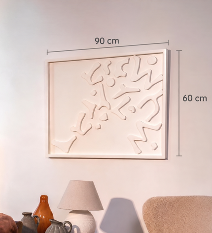Amorf Duvar Tablosu | Kırık Beyaz Duvar Dekoru 60x90 cm / Amorf Duvar Tablosu, CNC kesim organik formları, kırık beyaz tonu ve üç boyutlu tasarımıyla yaşam alanlarına sanatsal derinlik ve zamansız bir zarafet kazandırır.
