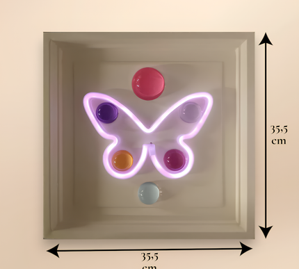 Butterfly Neon Işıklı Duvar Aksesuarı