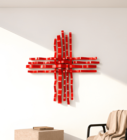 Bonmur Colors Duvar Dekoru – 110x110 cm Renkli Modern Metal Duvar Aksesuarı / Bonmur Colors Wall Decor – Large Colorful Modern Metal Wall Sculpture 110x110 cm