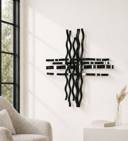 Bonmur Colors Duvar Dekoru – 110x110 cm Renkli Modern Metal Duvar Aksesuarı / Bonmur Colors Wall Decor – Large Colorful Modern Metal Wall Sculpture 110x110 cm