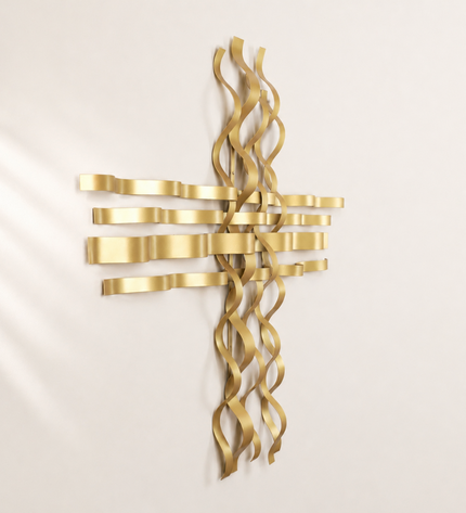 Bonmur Metal Duvar Dekoru – 110x110 cm Modern Büyük Boy Duvar Aksesuarı / Bonmur Metal Wall Decor – Large Modern Wall Sculpture 110x110 cm
