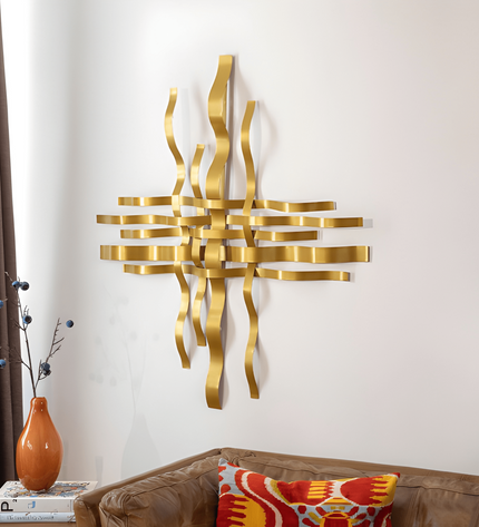Bonmur Metal Duvar Dekoru – 110x110 cm Modern Büyük Boy Duvar Aksesuarı / Bonmur Metal Wall Decor – Large Modern Wall Sculpture 110x110 cm