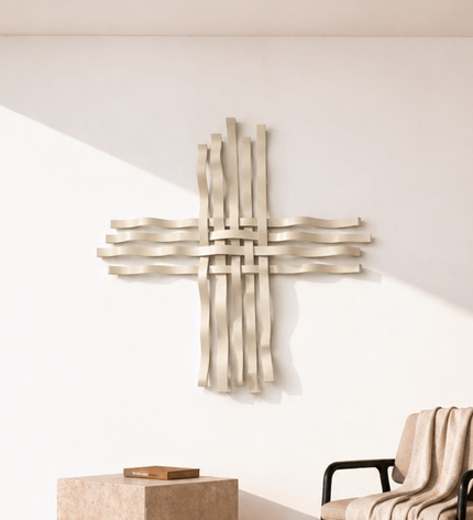 Bonmur Neutrals Duvar Dekoru – 110x110 cm Minimal Modern Metal Duvar Aksesuarı / Bonmur Neutrals Wall Decor – Large Minimal Modern Metal Wall Sculpture 110x110 cm