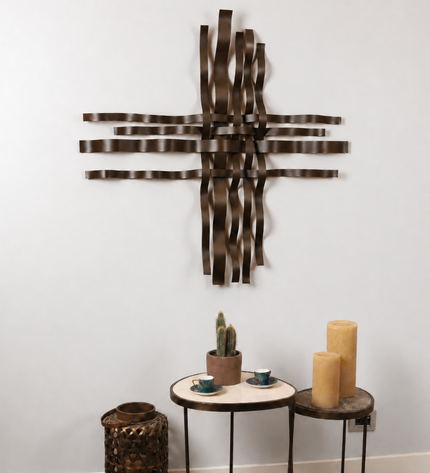 Bonmur Neutrals Duvar Dekoru – 110x110 cm Minimal Modern Metal Duvar Aksesuarı / Bonmur Neutrals Wall Decor – Large Minimal Modern Metal Wall Sculpture 110x110 cm