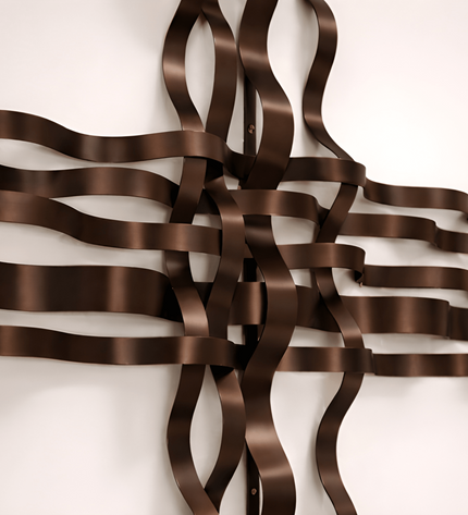 Bonmur Neutrals Duvar Dekoru – 110x110 cm Minimal Modern Metal Duvar Aksesuarı / Bonmur Neutrals Wall Decor – Large Minimal Modern Metal Wall Sculpture 110x110 cm