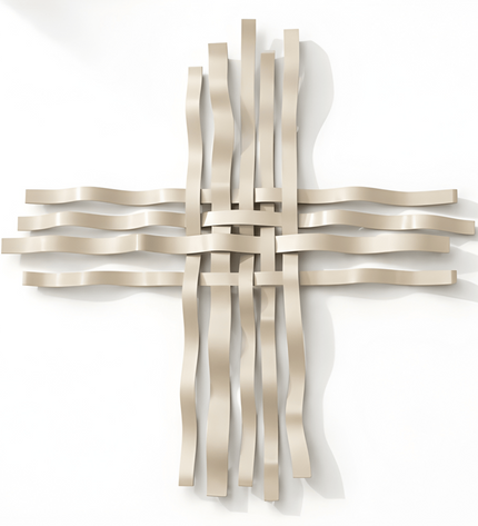 Bonmur Neutrals Duvar Dekoru – 110x110 cm Minimal Modern Metal Duvar Aksesuarı / Bonmur Neutrals Wall Decor – Large Minimal Modern Metal Wall Sculpture 110x110 cm