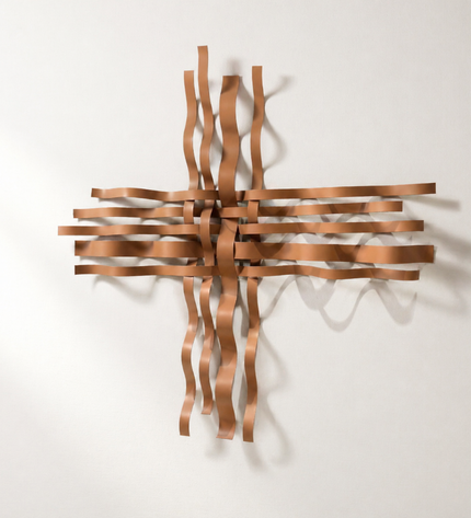 Bonmur Neutrals Duvar Dekoru – 110x110 cm Minimal Modern Metal Duvar Aksesuarı / Bonmur Neutrals Wall Decor – Large Minimal Modern Metal Wall Sculpture 110x110 cm