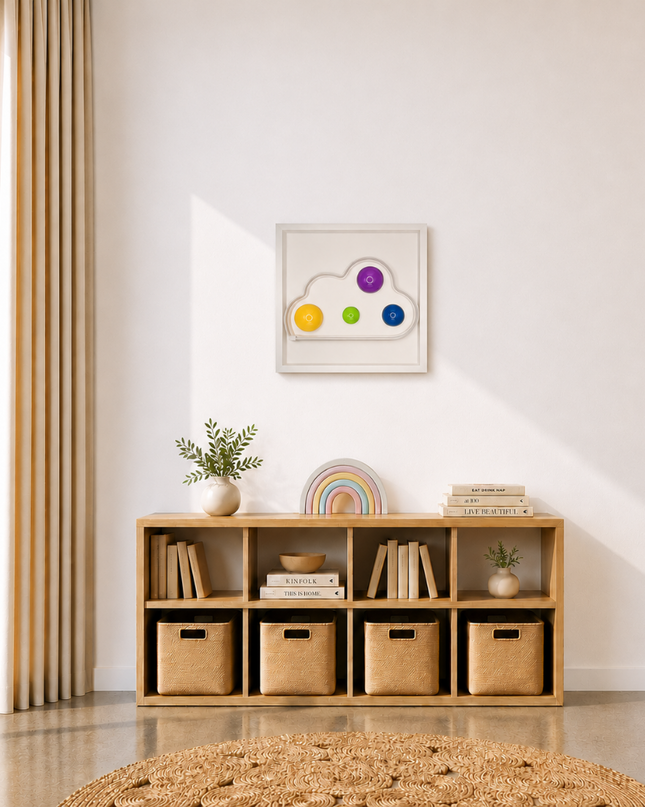 Cloud Işıklı Duvar Dekoru | LED & USB Bulut Duvar Aksesuarı / Wallibex Cloud Işıklı Duvar Dekoru – 33 x 33 cm