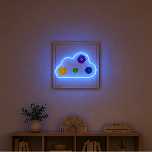 Cloud Işıklı Duvar Dekoru | LED & USB Bulut Duvar Aksesuarı / Wallibex Cloud Işıklı Duvar Dekoru – 33 x 33 cm