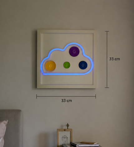Cloud Işıklı Duvar Dekoru | LED & USB Bulut Duvar Aksesuarı / Wallibex Cloud Işıklı Duvar Dekoru – 33 x 33 cm