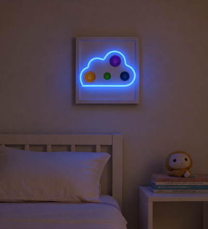 Cloud Işıklı Duvar Dekoru | LED & USB Bulut Duvar Aksesuarı / Wallibex Cloud Işıklı Duvar Dekoru – 33 x 33 cm
