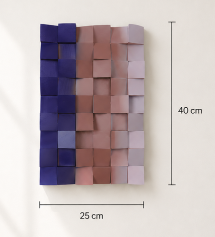 Wallibex Damier Ahşap Duvar Dekoru – 3D Geometrik Küp Tasarım
