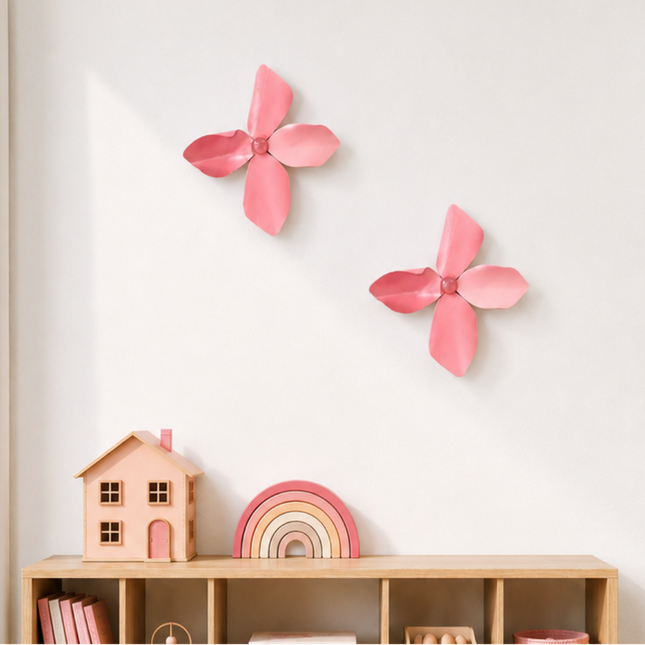 Wallibex Leaves Blush Duvar Dekoru - 2’li Set / Wallibex Leaves Blush Duvar Dekoru - 2’li Set | Pembe Metal Duvar Dekoru