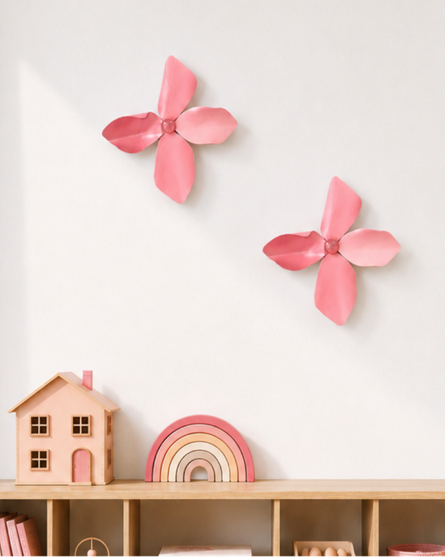 Wallibex Leaves Blush Duvar Dekoru - 2’li Set / Wallibex Leaves Blush Duvar Dekoru - 2’li Set | Pembe Metal Duvar Dekoru