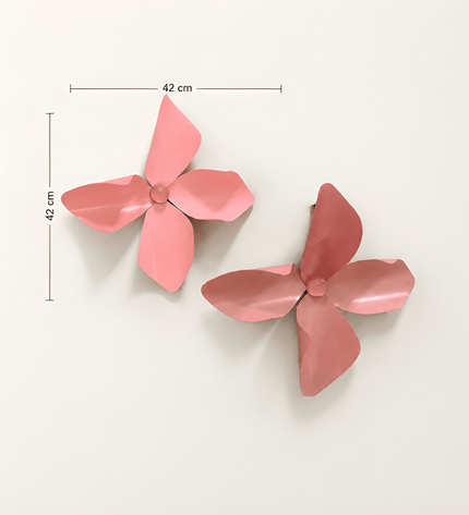 Wallibex Leaves Blush Duvar Dekoru - 2’li Set / Wallibex Leaves Blush Duvar Dekoru - 2’li Set | Pembe Metal Duvar Dekoru