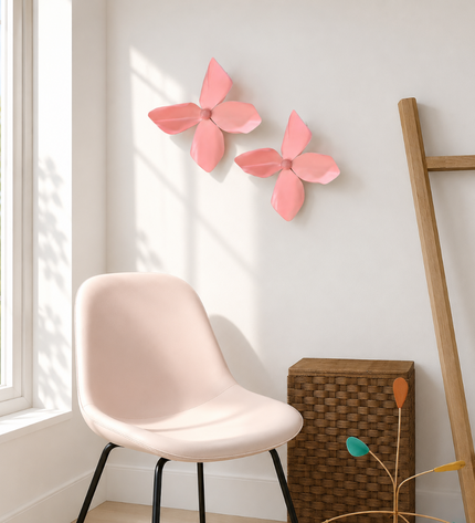Wallibex Leaves Blush Duvar Dekoru - 2’li Set / Wallibex Leaves Blush Duvar Dekoru - 2’li Set | Pembe Metal Duvar Dekoru