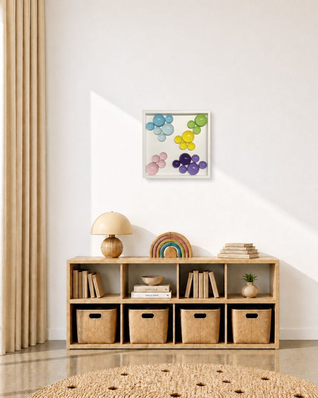 Lolliframe Bloom Duvar Dekoru | 32x32 cm Renkli 3D Duvar Aksesuarı