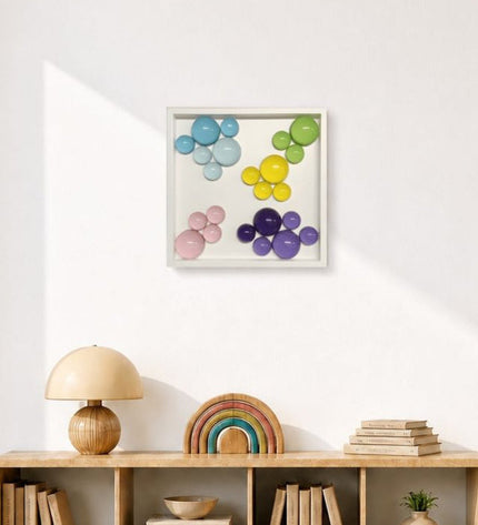 Lolliframe Bloom Duvar Dekoru | 32x32 cm Renkli 3D Duvar Aksesuarı