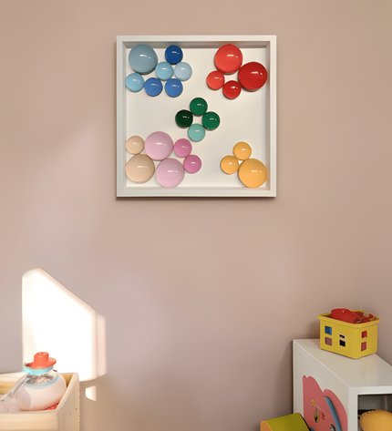 Lolliframe Carnival Duvar Dekoru 32x32 cm | Renkli Modern Duvar Aksesuarı / Lolliframe Carnival Duvar Dekoru – 32x32 cm