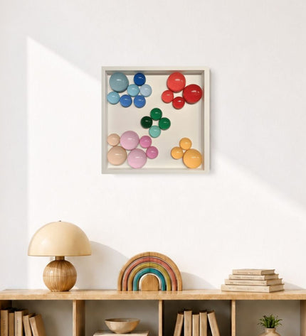 Lolliframe Carnival Duvar Dekoru 32x32 cm | Renkli Modern Duvar Aksesuarı / Lolliframe Carnival Duvar Dekoru – 32x32 cm