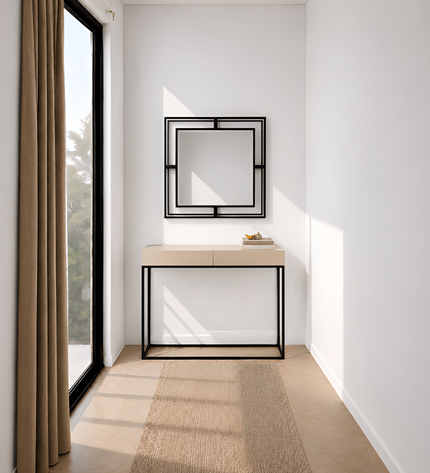 Luxmur Dekoratif Duvar Aynası – 60x60 cm / Luxmur Duvar Aynası 60x60 cm | Modern Metal Çerçeveli Dekoratif Ayna
