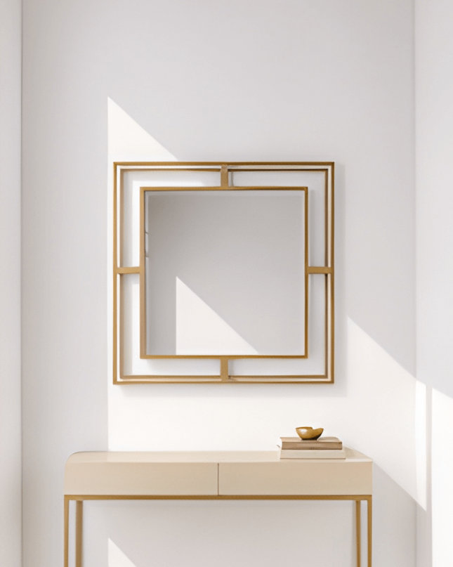 Luxmur Dekoratif Duvar Aynası – 60x60 cm / Luxmur Duvar Aynası 60x60 cm | Modern Metal Çerçeveli Dekoratif Ayna