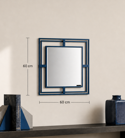 Luxmur Dekoratif Duvar Aynası – 60x60 cm / Luxmur Duvar Aynası 60x60 cm | Modern Metal Çerçeveli Dekoratif Ayna