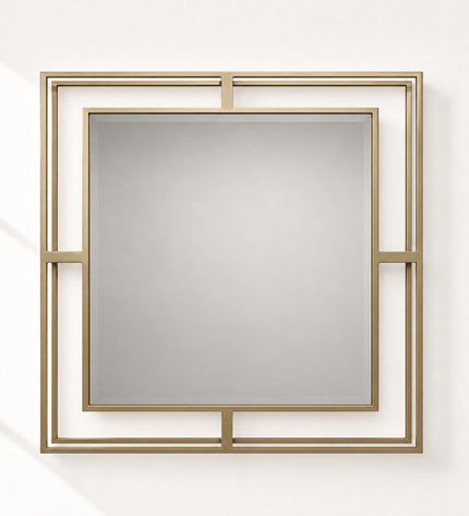 Luxmur Dekoratif Duvar Aynası – 60x60 cm / Luxmur Duvar Aynası 60x60 cm | Modern Metal Çerçeveli Dekoratif Ayna