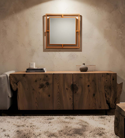 Luxmur Dekoratif Duvar Aynası – 60x60 cm / Luxmur Duvar Aynası 60x60 cm | Modern Metal Çerçeveli Dekoratif Ayna