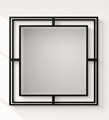 Luxmur Dekoratif Duvar Aynası – 60x60 cm / Luxmur Duvar Aynası 60x60 cm | Modern Metal Çerçeveli Dekoratif Ayna