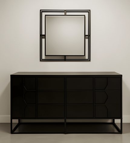Luxmur Dekoratif Duvar Aynası – 60x60 cm / Luxmur Duvar Aynası 60x60 cm | Modern Metal Çerçeveli Dekoratif Ayna